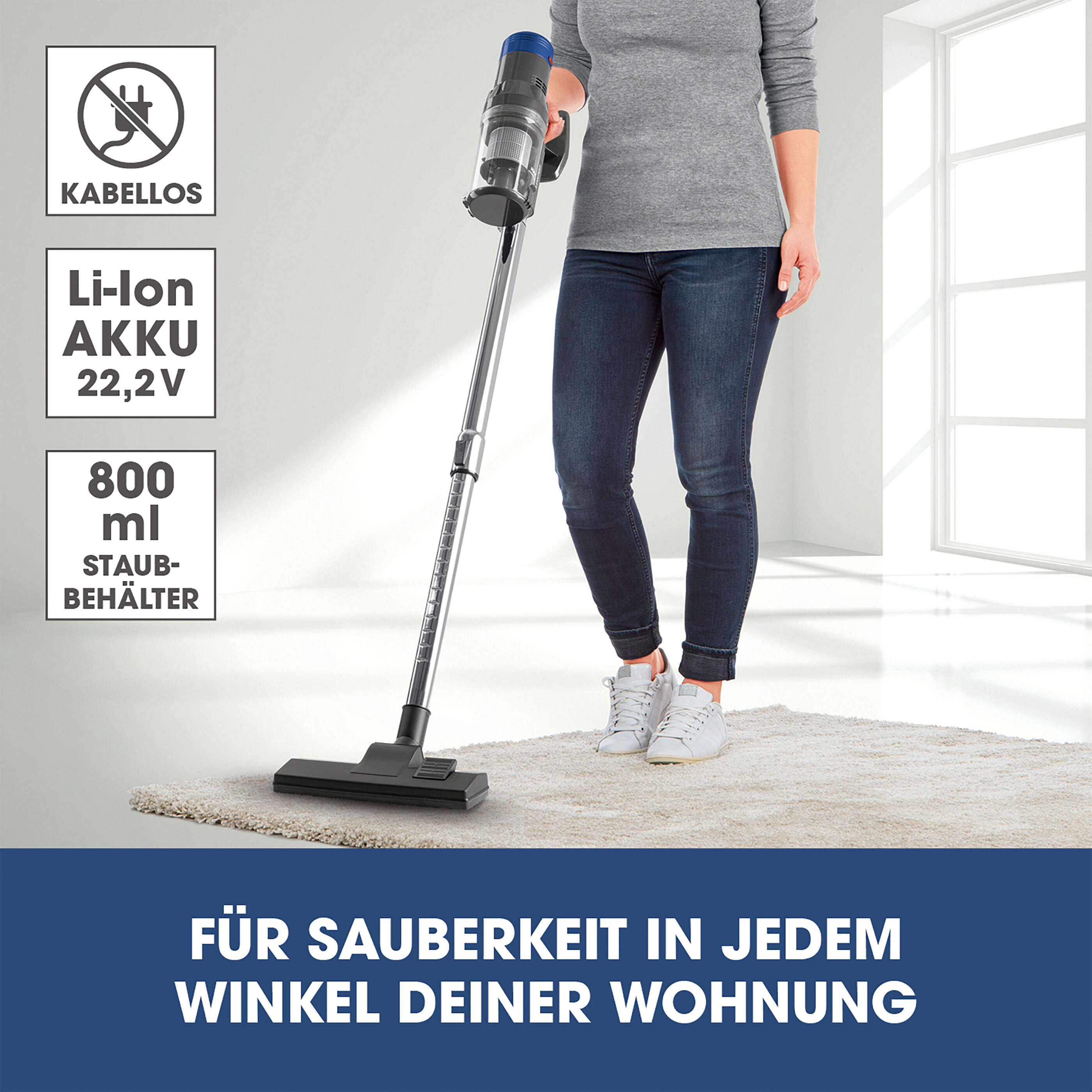 Handstaubsauger Akku Zyklon Shaz 22.2 D5 CLEANMAXX Akku-Zyklon-Staubsauger, 22,2 V | ALDI ONLINESHOP