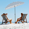 Strand- und Sonnenschirm, blau/weiß gestreift