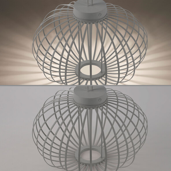 LED-Akku-Tisch- und Bodenleuchte Korga, greige, ⌀ 46 cm
