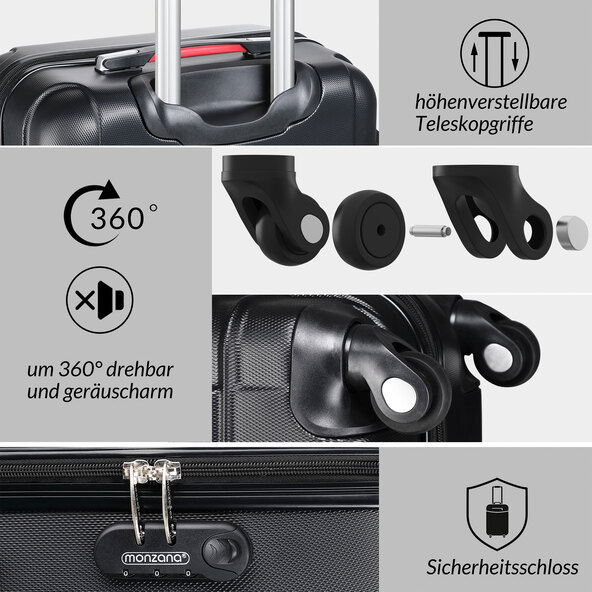 Hartschalenkoffer-Set Baseline, 4-tlg., 34-120 l, schwarz
