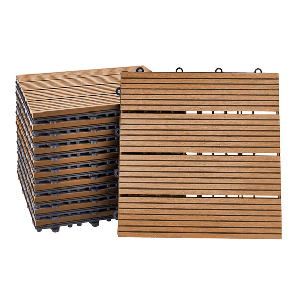 WPC-Holzfliesen BAVARO, 3m²-Paket, teak