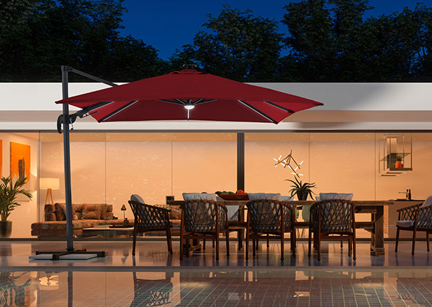 LED-Alu-Ampelschirm, 250 x 250 cm LED-Alu-Ampelschirm, 250 x 250 cm