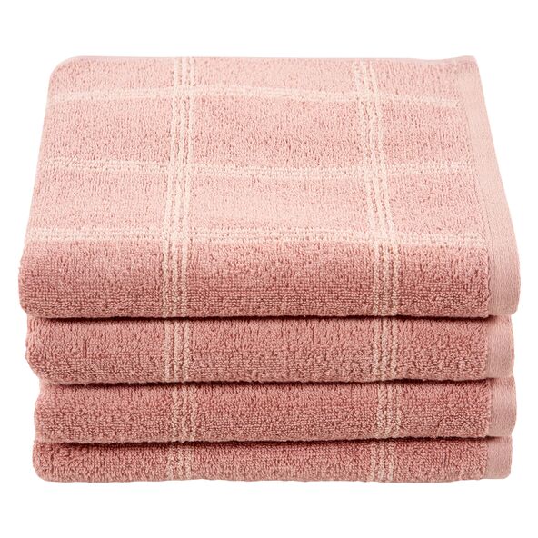 Frottierserie Square Handtuch, rosa, 2 x 2er Set