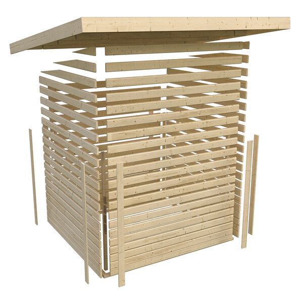 Feuerholzunterstand mit Geräteschrank