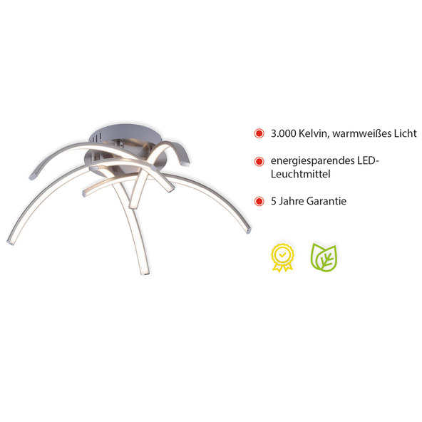 Runde LED-Deckenleuchte Valerie mit weißem Gehäuse und flächiger, gleichmäßiger Lichtverteilung. Schlichtes, modernes Design für Innenräume.