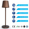 LED-Akku-Tischlampe Dinner Light classic, braun