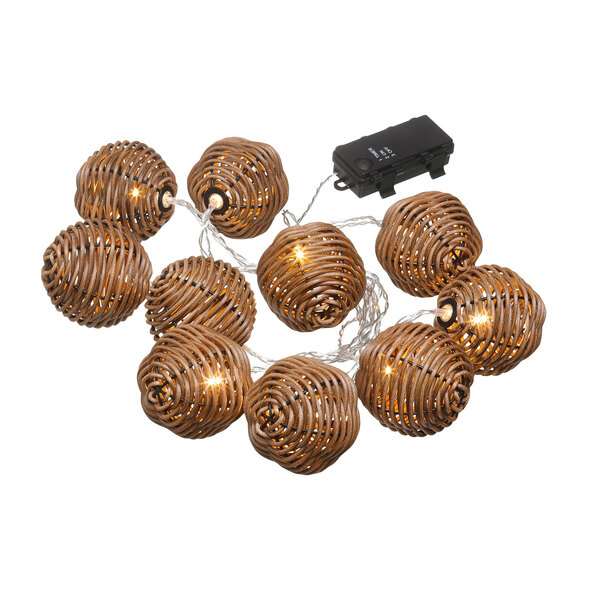 Lichterkette Rattan, Kugel