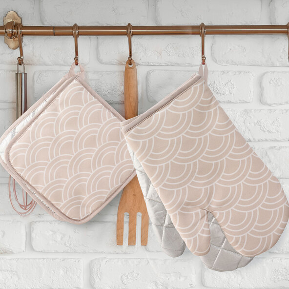 Ofenhandschuhe & Topflappen Set Japandi, beige
