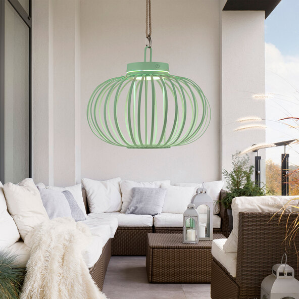 LED-Akku-Tisch- und Bodenleuchte Korga, grün, ⌀ 36 cm