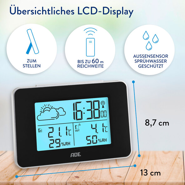 Wetterstation mit Funk-Außensensor & DCF-Funkuhr