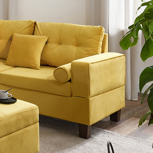 Sofa ROM, Samt Gelb
