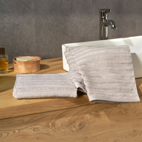 Handtuch Hoch/Tief, 2 x 2er Set, grau