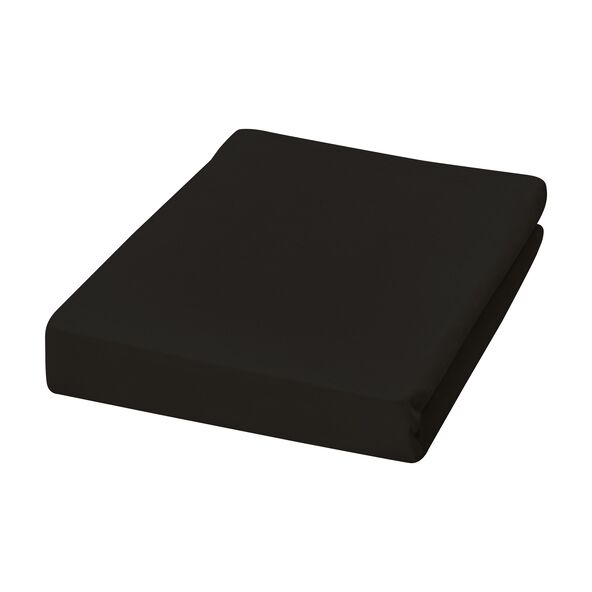 Jersey Spannbetttuch, 90-100 x 200 cm, schwarz