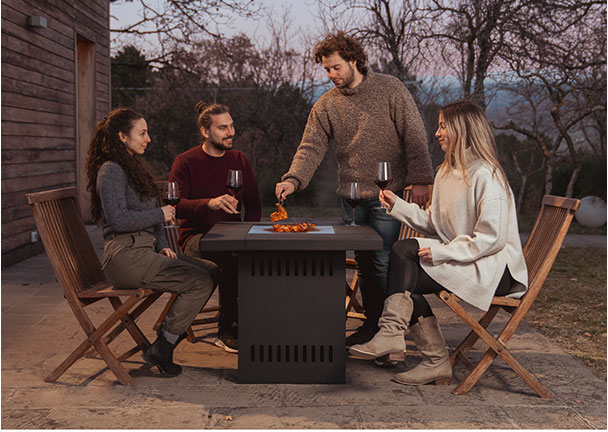 Ambiente-Feuertisch Cube, Kohle