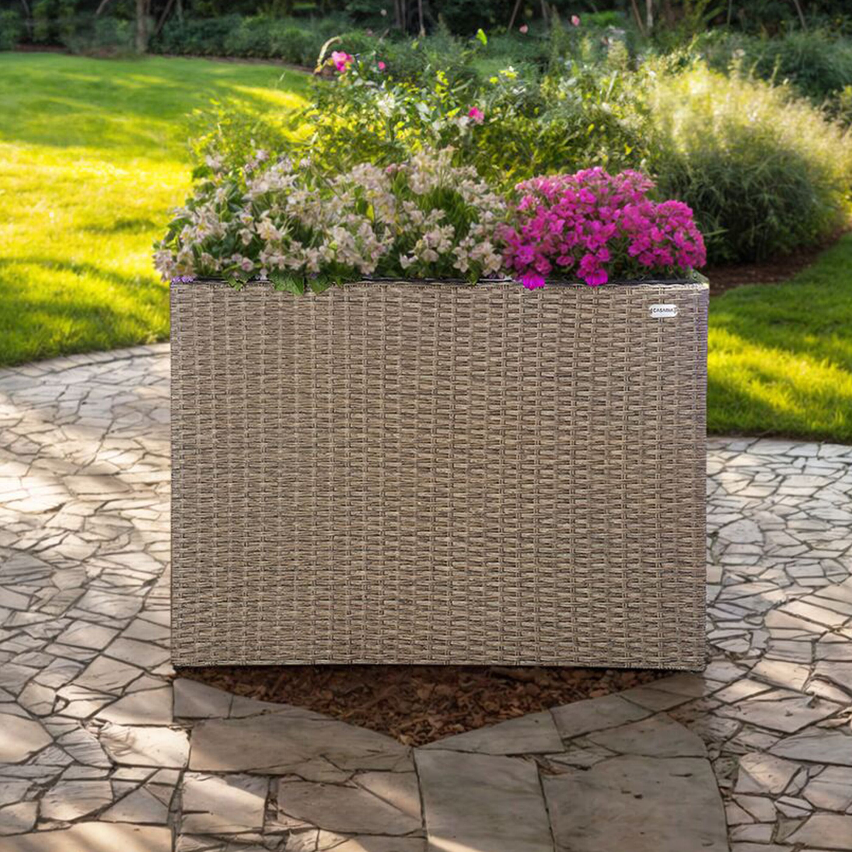 CASARIA® Blumenkasten Polyrattan 83x60x30,5cm ALDI