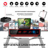 Freigestelltes Laufband des Modells Laufband TM, frontal aufgenommen, mit Display und Bedienelementen, vor weißem Hintergrund.