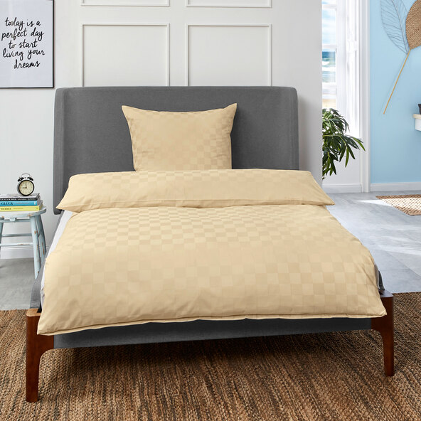 Bettwäsche Damast Luxus Urlaub, beige