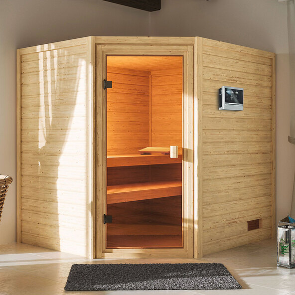 Sauna Vera-Set, naturbelassen mit Ofen 4,5 kW | ALDI ONLINESHOP
