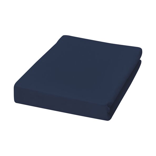 Jersey Spannbetttuch, 140-160 x 200 cm, marine