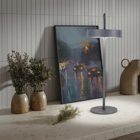 LED-Akku-Tischlampe ELLA, grau