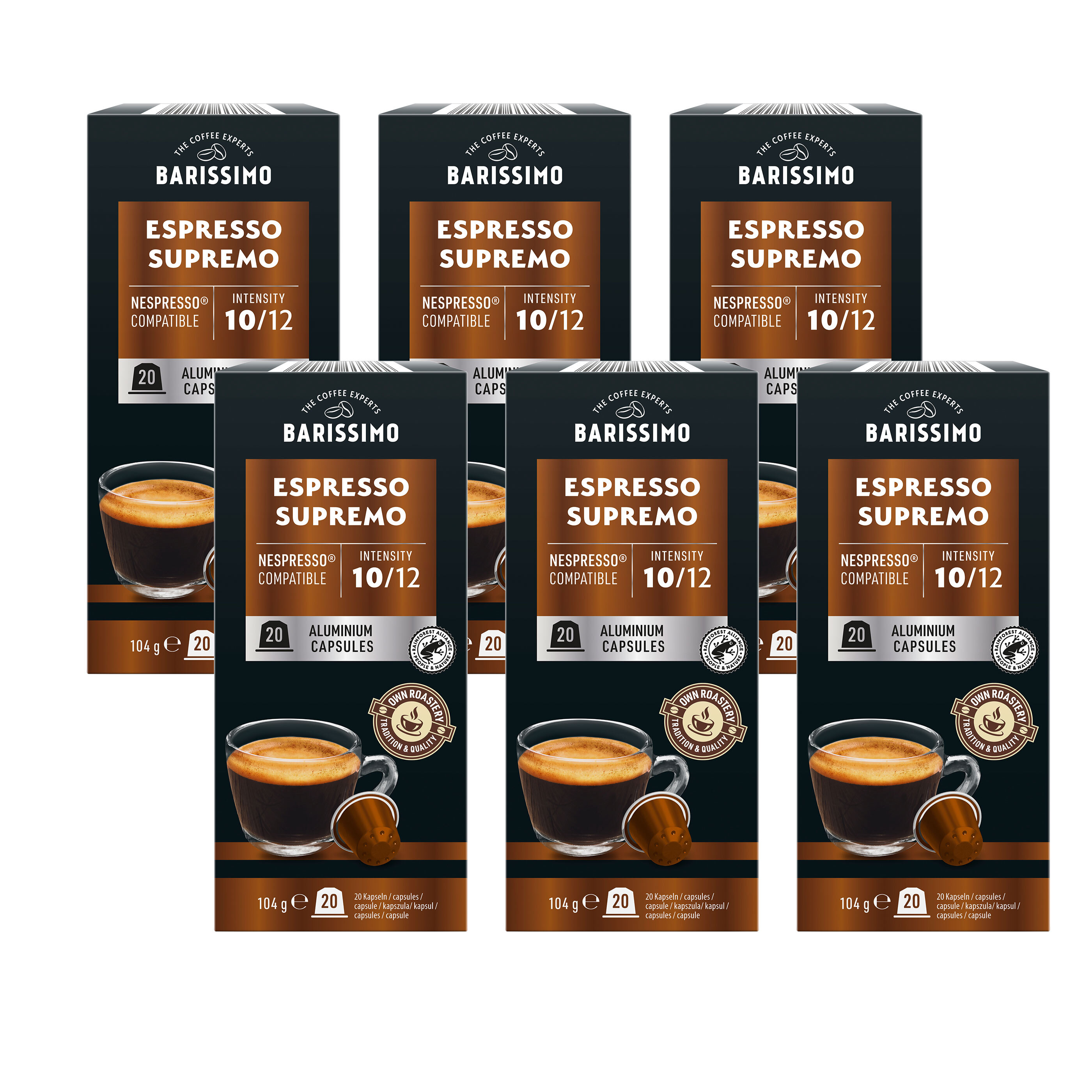 BARISSIMO Kaffeekapseln Espresso Supremo, 6 x 104 g ALDI