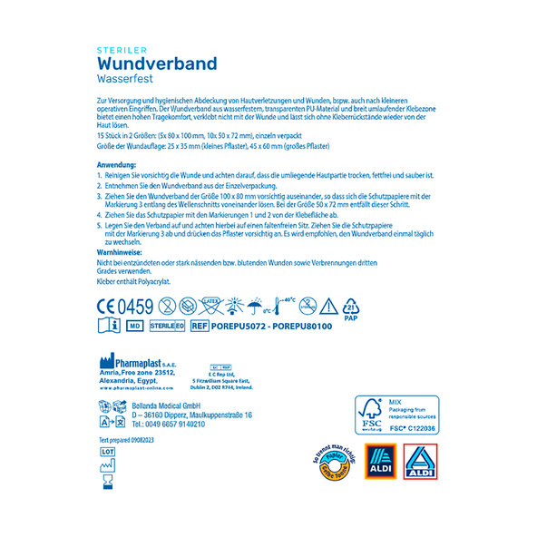 Sterile Wundpflaster, 2er Set, wasserdicht