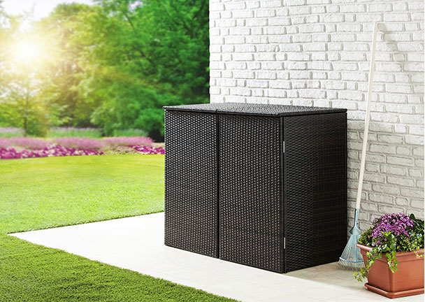 Mülltonnenbox aus Rattan Mülltonnenbox aus Rattan