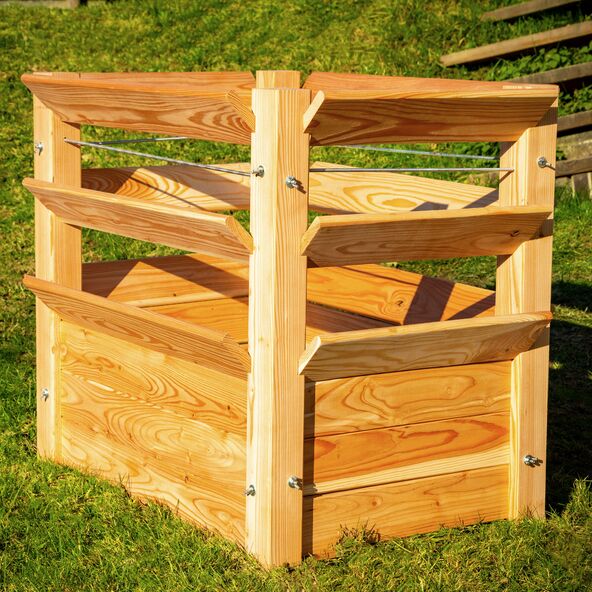 Lärchenholz-Hochbeet Premium XL Natur, 91 x 66 x 73 cm