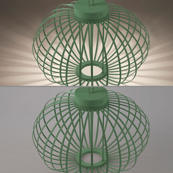 LED-Akku-Tisch- und Bodenleuchte Korga, grün, ⌀ 46 cm