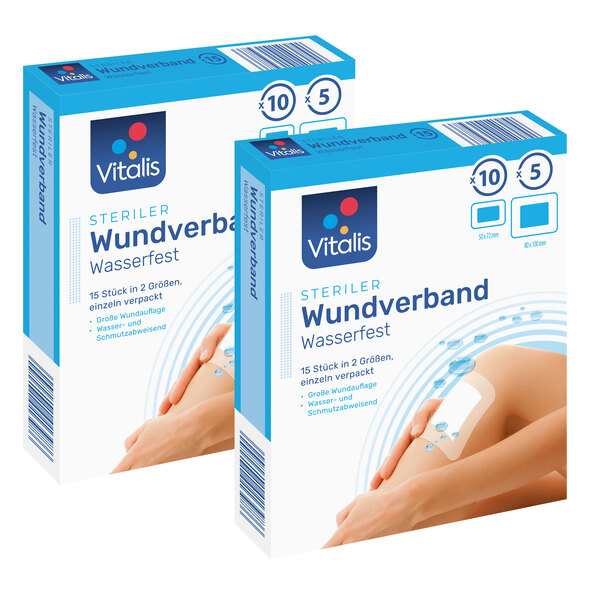 Sterile Wundpflaster, 2er Set, wasserdicht