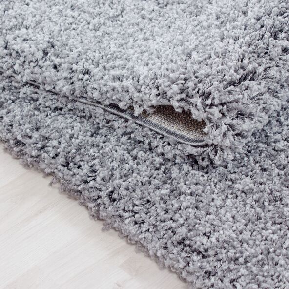 Hochflor Teppich, 160x230 cm, hellgrau