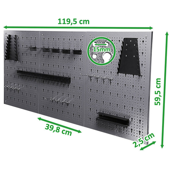 Lochwand Set mit Haken, 3-tlg.