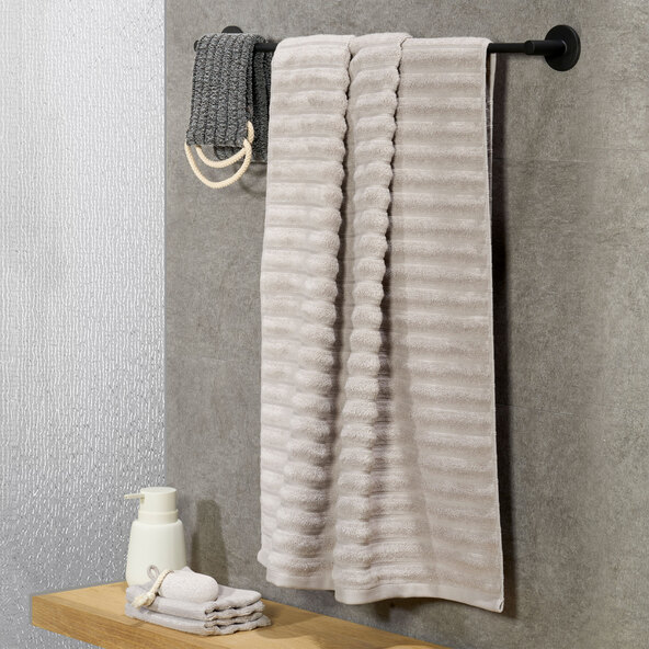Duschtuch Hoch/Tief, 2er Set, grau