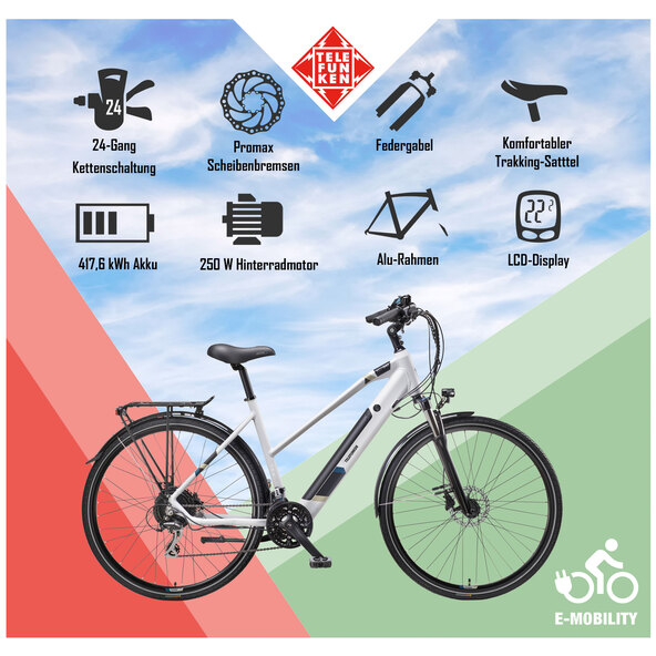 Trekking E-Bike Expedition XC940, kreide