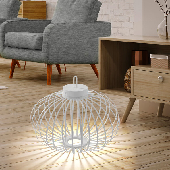 LED-Akku-Tisch- und Bodenleuchte Korga, weiß, ⌀ 46 cm