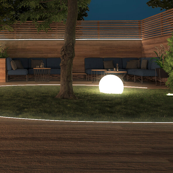 Smarte LED-Outdoor-Leuchtkugel Calluna Solar ⦰ 35 cm, white+color 