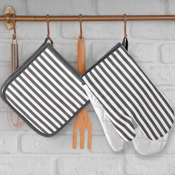 Ofenhandschuhe & Topflappen Set Japandi, grau