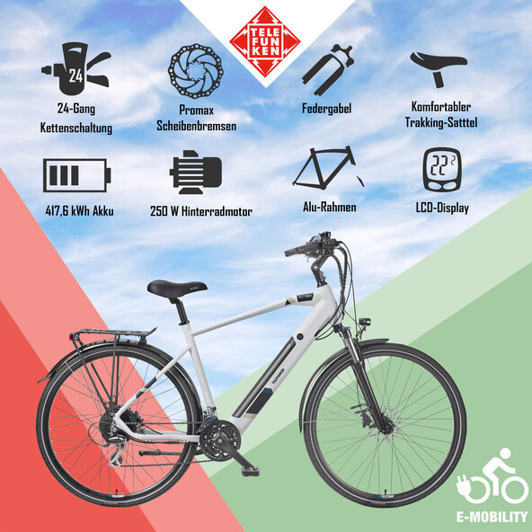 Trekking E-Bike Expedition XC941, kreide