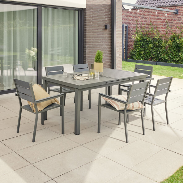 Gartenmöbel-Set - Tisch CALIDO & 6 Stühle MADERA