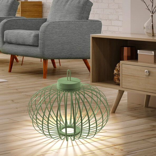 LED-Akku-Tisch- und Bodenleuchte Korga, grün, ⌀ 46 cm