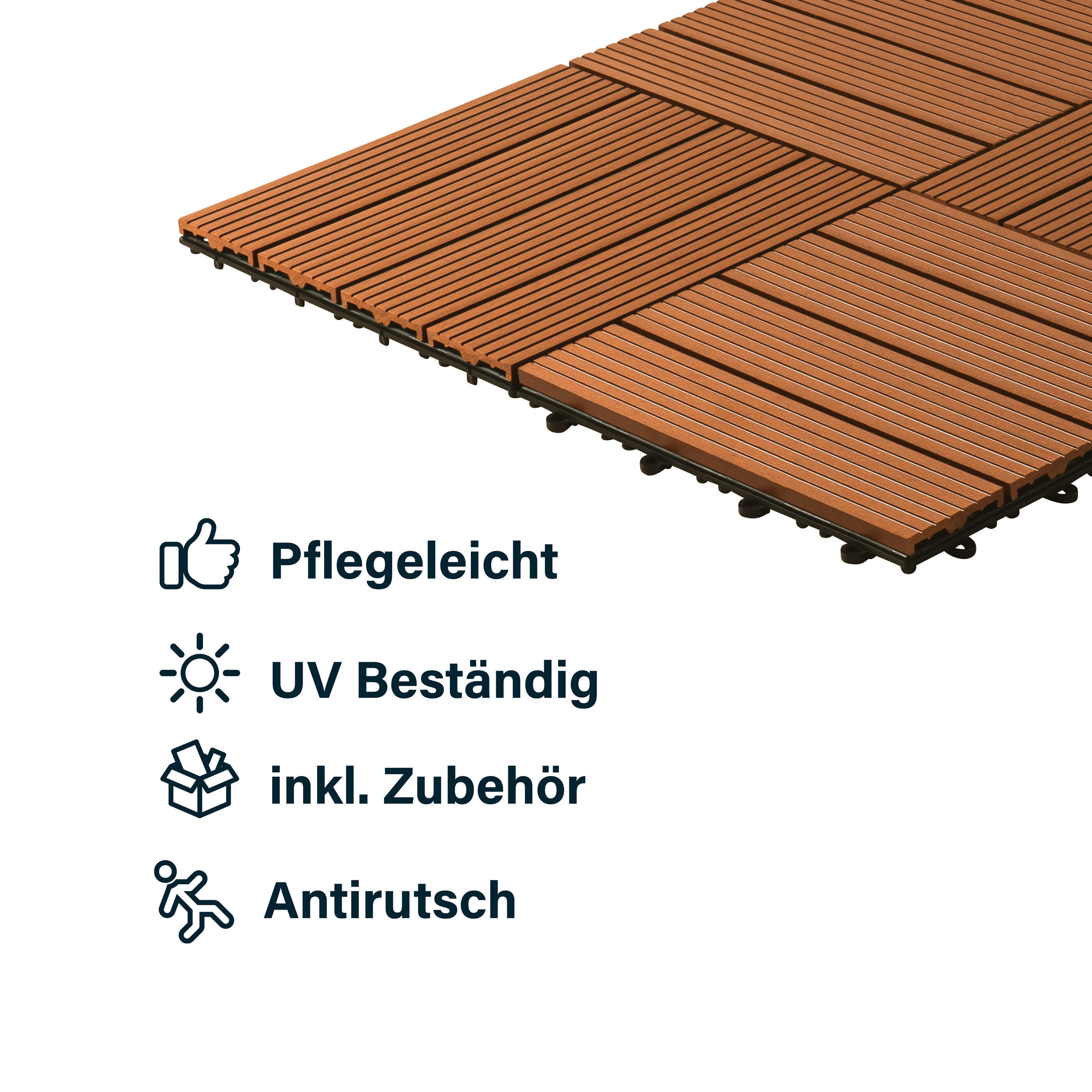 WPCHolzfliesen BAVARO Teak von Home Deluxe