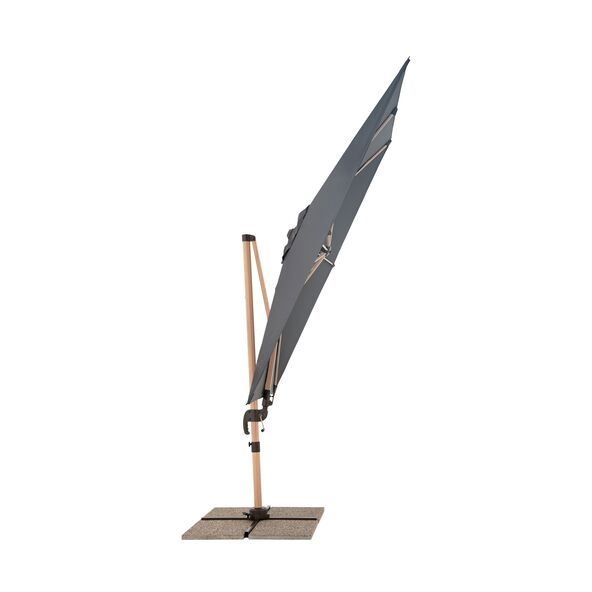 Aluminium-Ampelschirm, eckig, Holzoptik