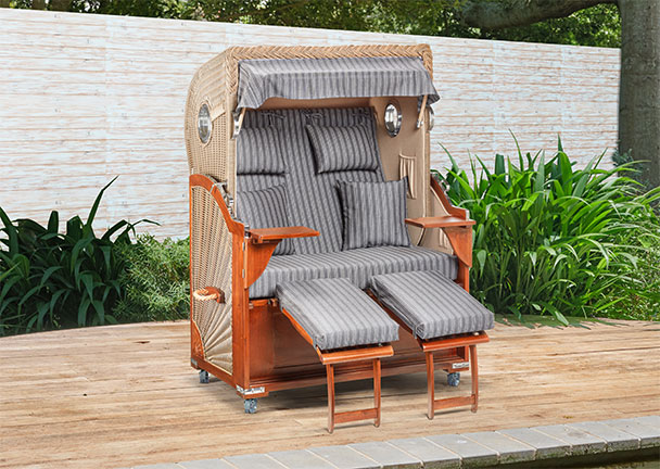 Premium Strandkorb Atlantic, Volllieger Premium Strandkorb Atlantic, Volllieger