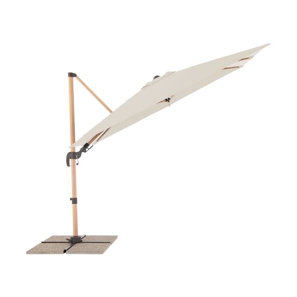 Aluminium-Ampelschirm, eckig, Holzoptik