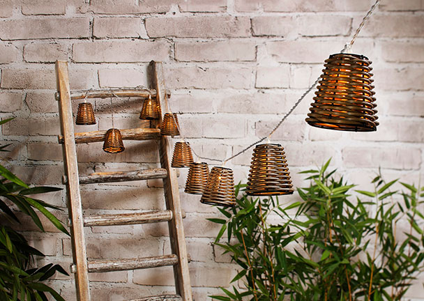 Lichterkette Rattan, Kegel