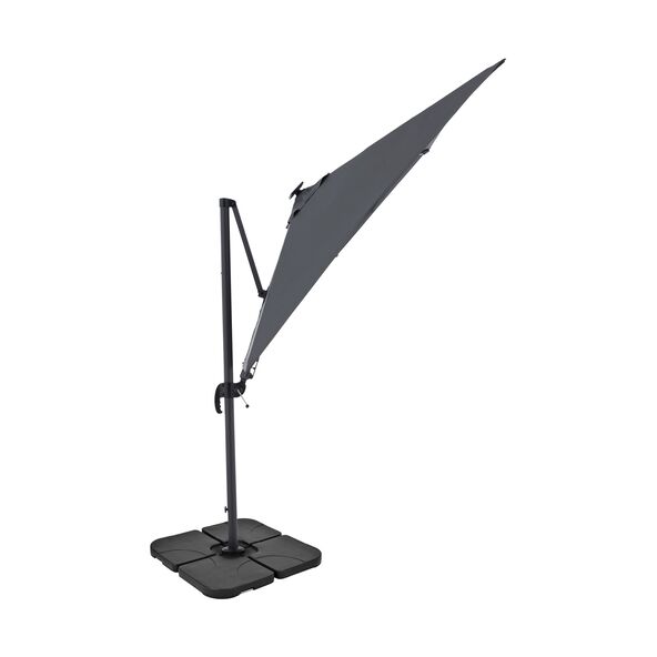 Alu-LED-Solarpendelschirm, 250 x 250 cm, anthrazit