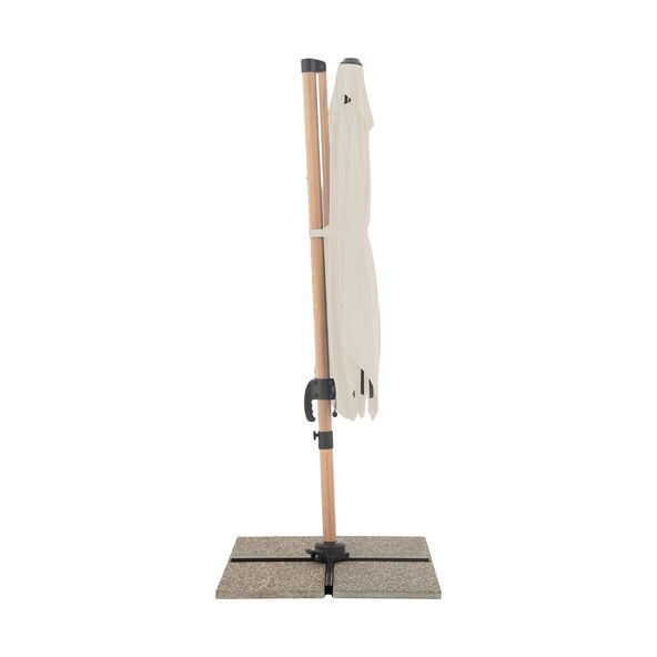 Aluminium-Ampelschirm, eckig, Holzoptik