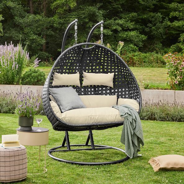 Polyrattan-Hängesessel TWIN, schwarz