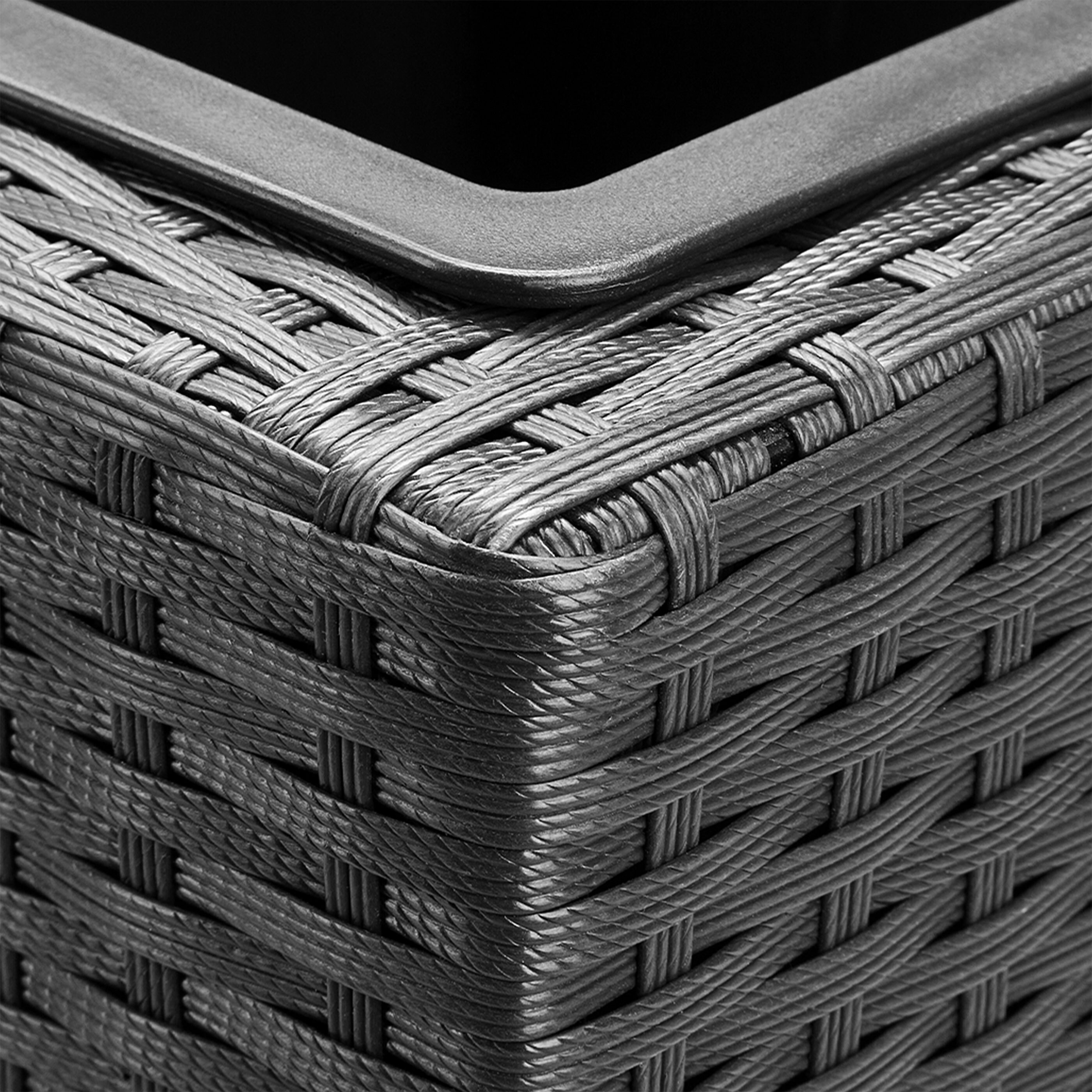 CASARIA® Blumenkasten Polyrattan, schwarz ALDI