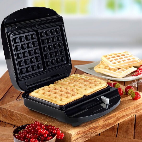 Waffeleisen für belgische Waffeln, schwarz